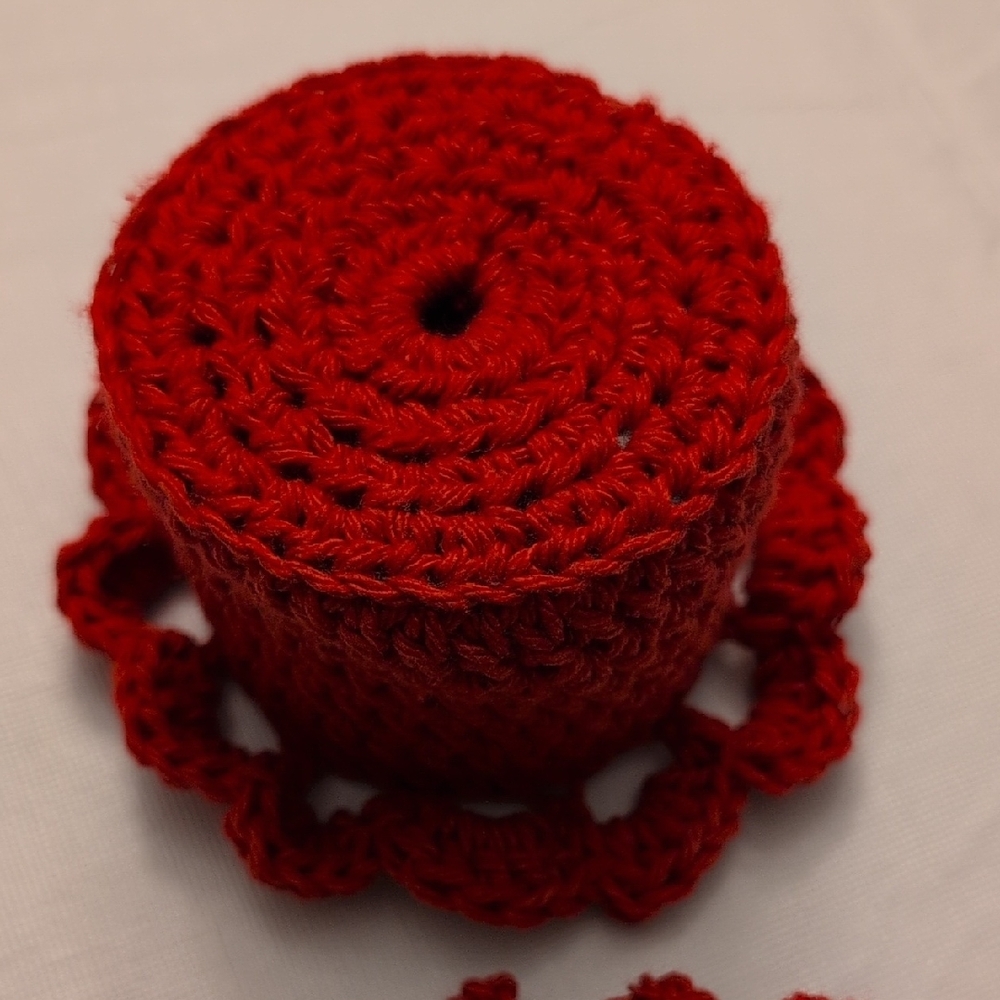 HANDMADE Colorful Crochet Candle Holder - Picture 8 of 11